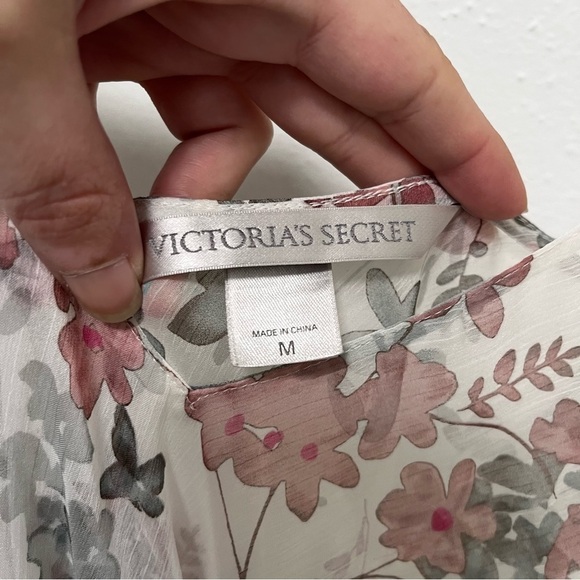 VICTORIA’S SECRET Y2K Floral Nightie Mini Sheer Slip Dress Size Medium - Picture 4 of 9